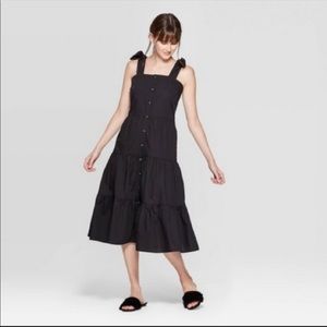 NWT Who What Wear Black Tiered Dress Size Medium